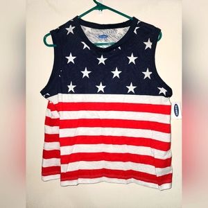 NWT Old Navy The Easy Tee American Flag Tank Medium